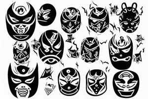 Black luchador style tattoo idea