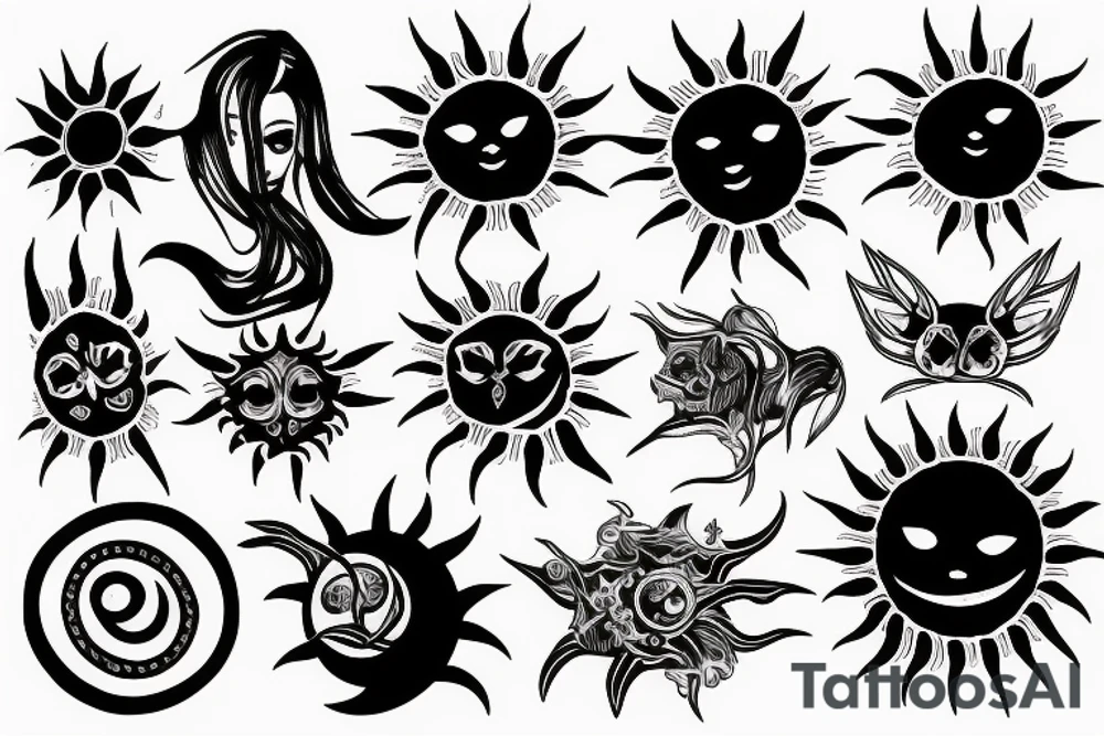 black sun tattoo idea