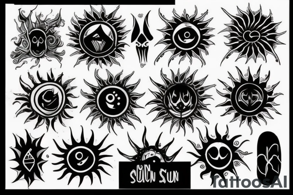 black sun tattoo idea