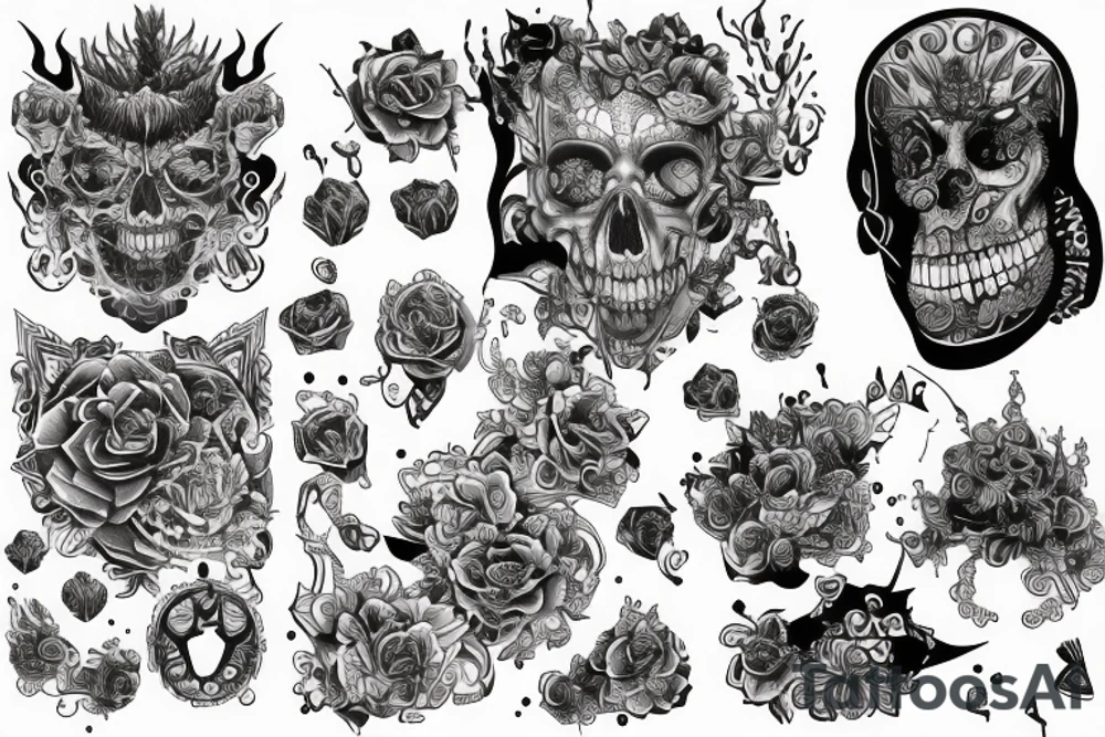 Diezel + Lu digital reality style tattoo idea