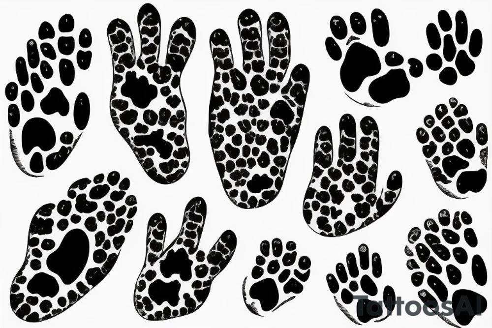 Dog paw stylized tattoo idea