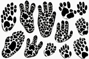 Dog paw stylized tattoo idea