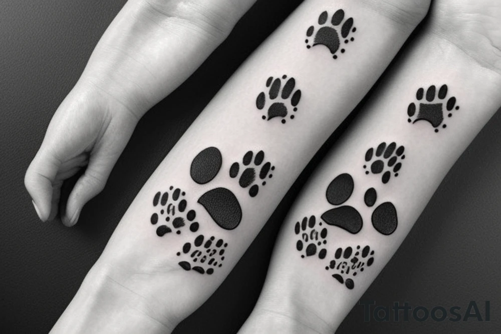 Dog paw stylized tattoo idea