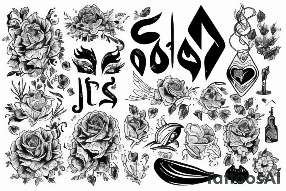 сатана пьет из бокала tattoo idea