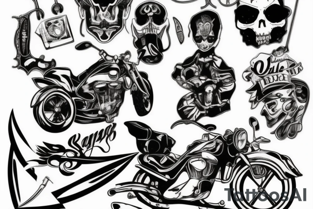 Knife biker tattoo idea