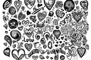Diezel + Lu = Love. Digital reality style tattoo idea
