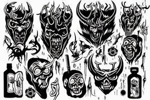 satan drink blood tattoo idea