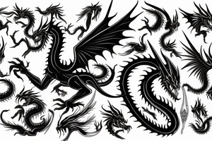 Black dragon with psychology tattoo idea