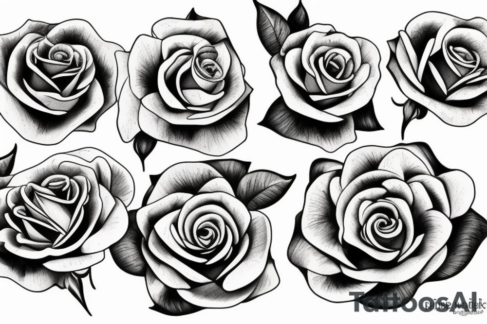 Rose and flowers tattoo idea