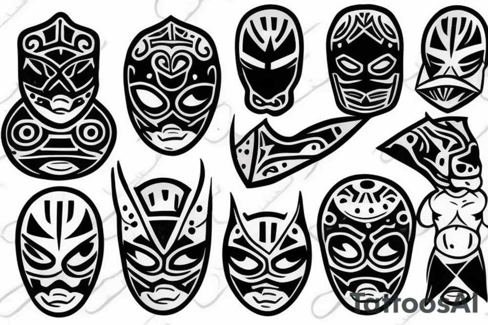 Black luchador style tattoo idea