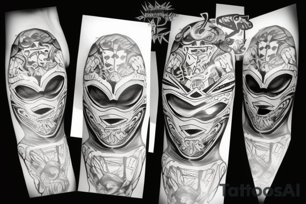 Black luchador style tattoo idea