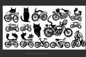 A cat on a bike tattoo idea