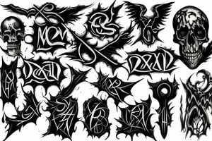 Deathmetal logo, oil smudges tattoo idea