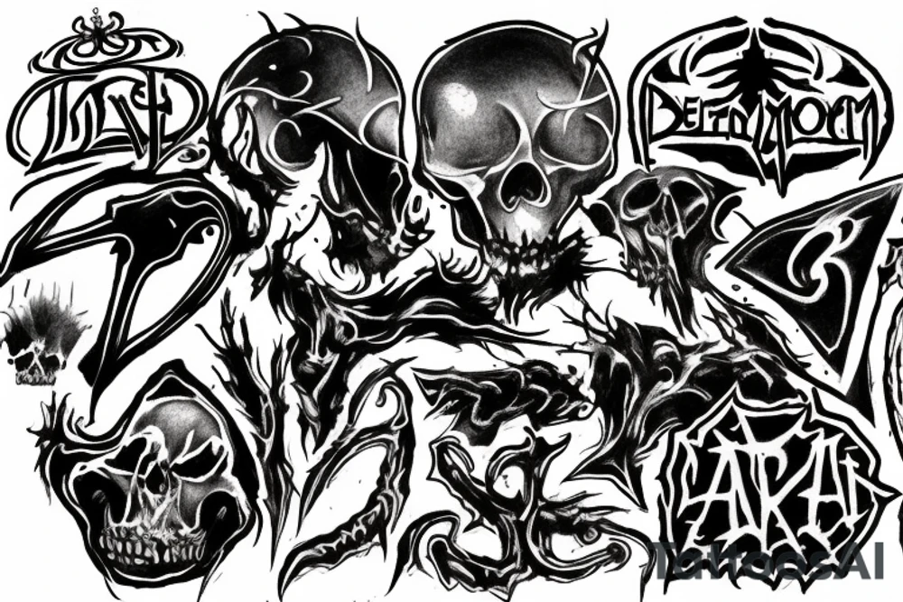 Deathmetal logo, oil smudges tattoo idea