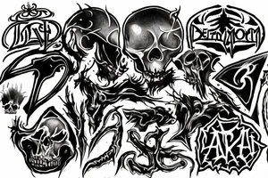 Deathmetal logo, oil smudges tattoo idea