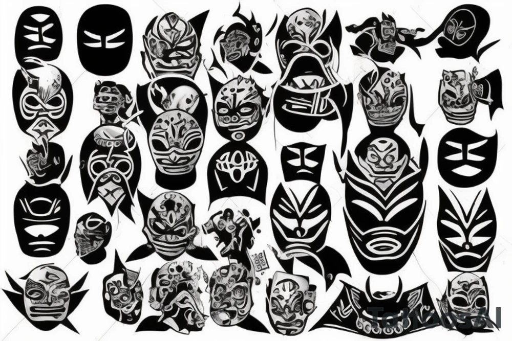 Black luchador style tattoo idea