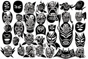 Black luchador style tattoo idea