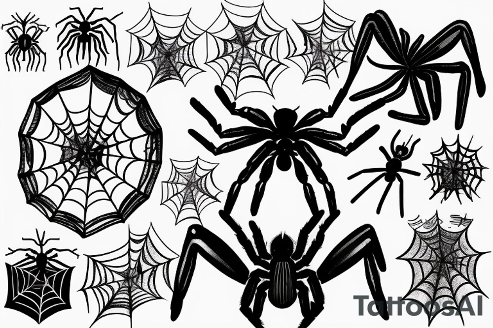 Spider sitting on the number six tattoo idea