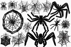 Spider sitting on the number six tattoo idea