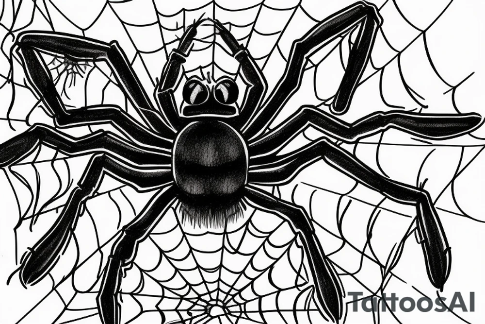 Spider sitting on the number six tattoo idea