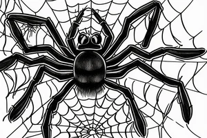 Spider sitting on the number six tattoo idea