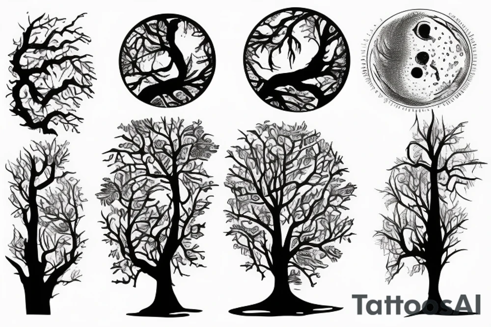 two worlds, sunshine day, dead planet after cataclism. tree, that union them tattoo idea