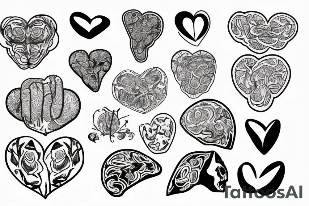 Heart and brain tattoo idea