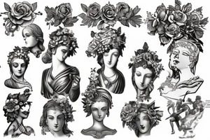 antique statues tattoo idea