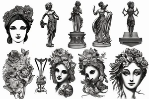 antique statues tattoo idea