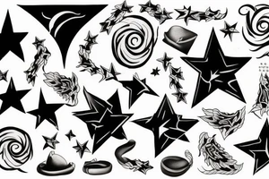star and rock star tattoo idea