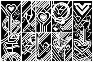 Diezel + Lu = Love. Digital reality style tattoo idea