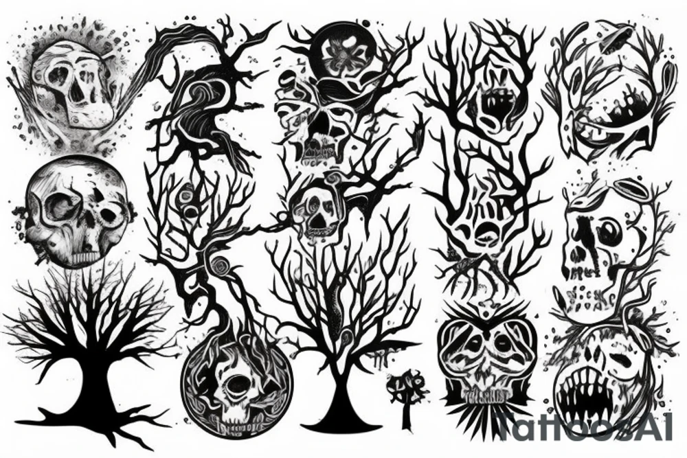 two worlds, sunshine day, dead planet after cataclism. tree, that union them tattoo idea