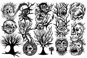 two worlds, sunshine day, dead planet after cataclism. tree, that union them tattoo idea