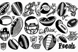 Football and heart tattoo idea