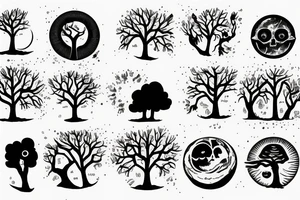 two worlds, sunshine day, dead planet after cataclism. tree, that union them tattoo idea