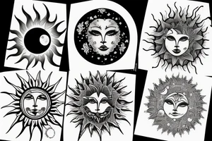 Moon and sun tattoo idea