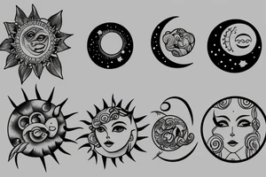 Moon and sun tattoo idea