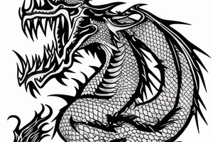 Angry dragon with a man tattoo idea