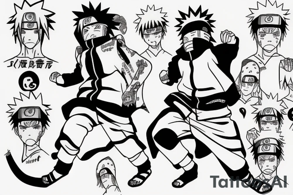 Naruto running to face tattoo idea