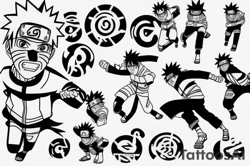 Naruto running to face tattoo idea