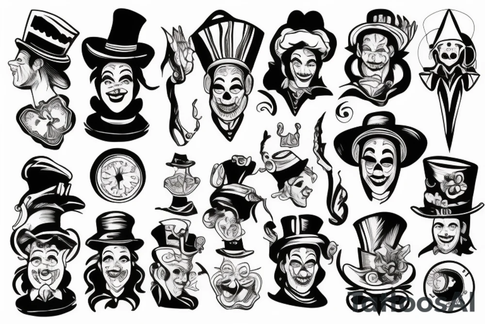 magician clown tattoo idea