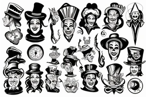 magician clown tattoo idea