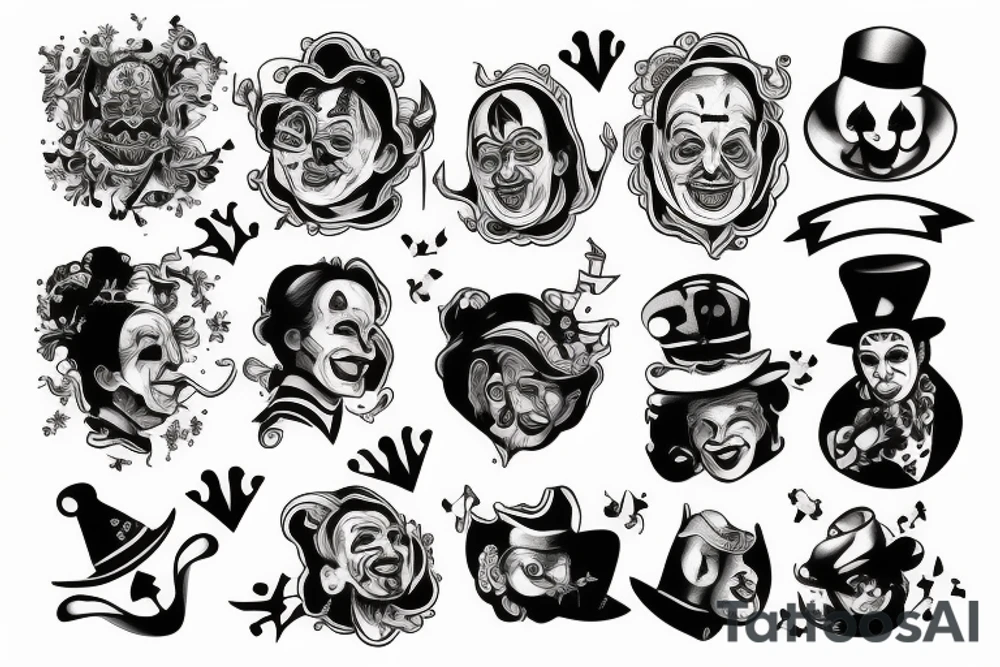 magician clown tattoo idea