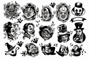 magician clown tattoo idea