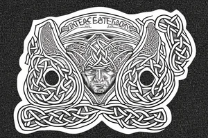 Celtic head with helmet tattoo idea