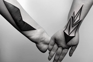 Minimalist tattoo in triangle shape for men hand tattoo idea