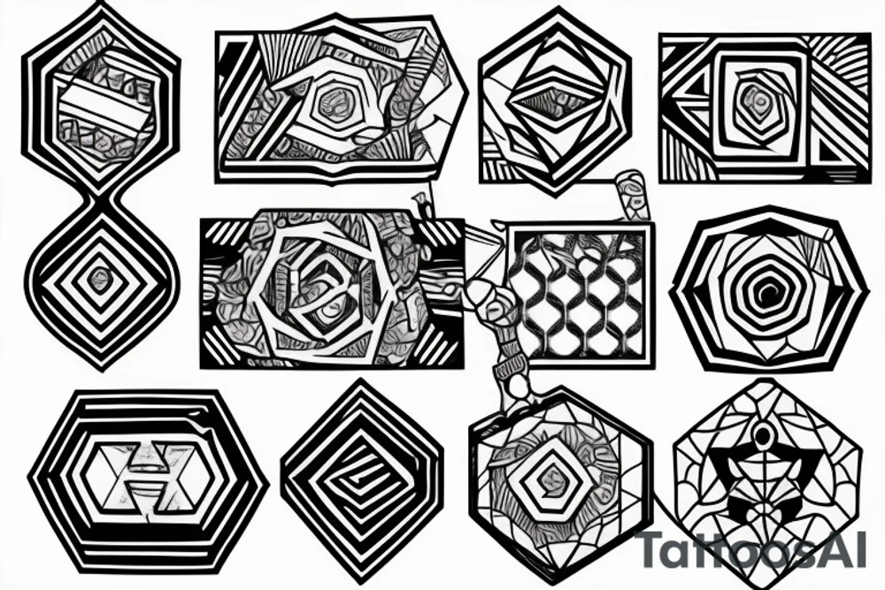 Some hexagones tattoo idea