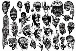 black number 4 with crazy indian aside tattoo idea