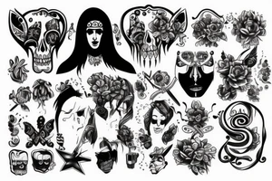 black number 4 with crazy indian aside tattoo idea