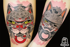Cat samurai tattoo idea